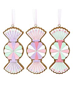 Gisela Graham Pastel Gingerbread Sweet x3
